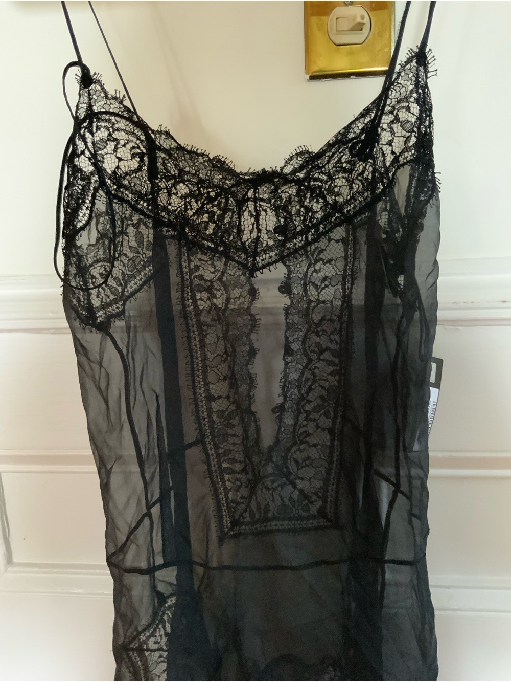Vintage Roberto Cavalli Underwear Black Lace Sheer Slip Dress XS NWT - Picture 1 of 3